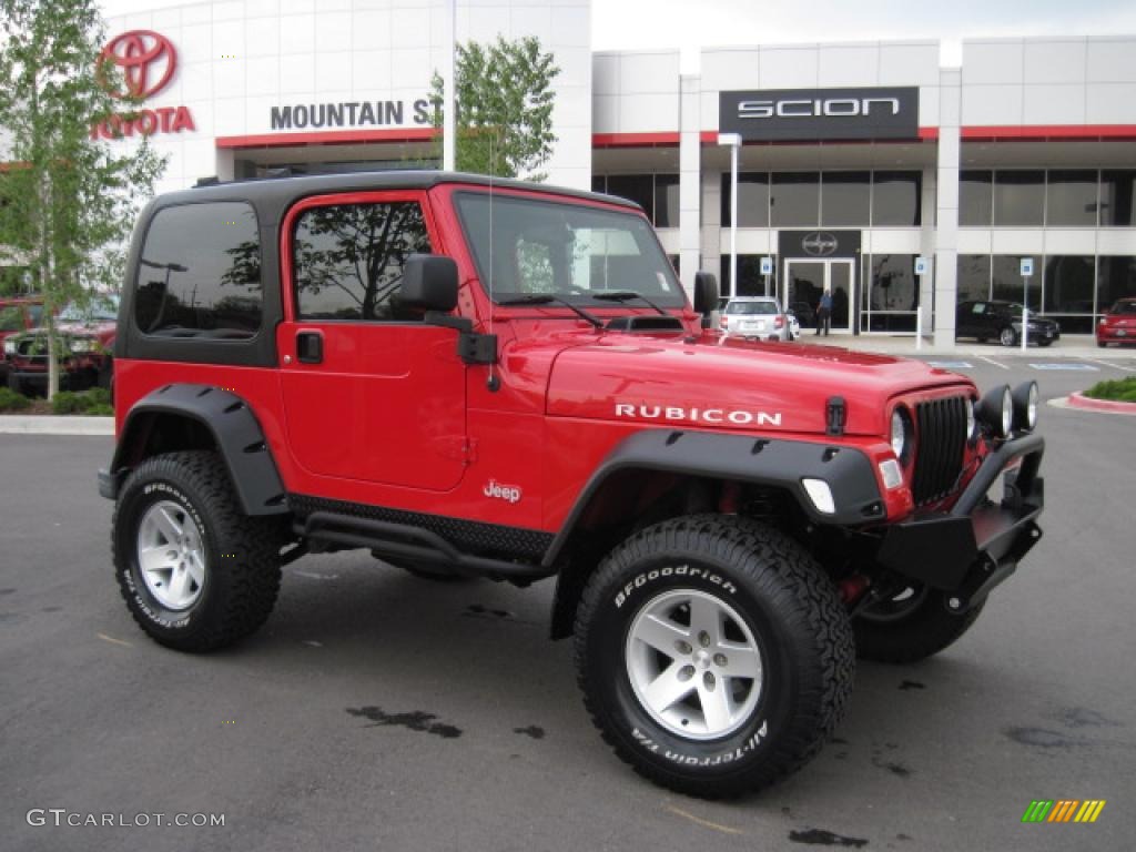 2004 Wrangler Rubicon 4x4 - Flame Red / Dark Slate Gray photo #1