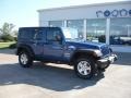 2010 Deep Water Blue Pearl Jeep Wrangler Unlimited Sport 4x4  photo #21