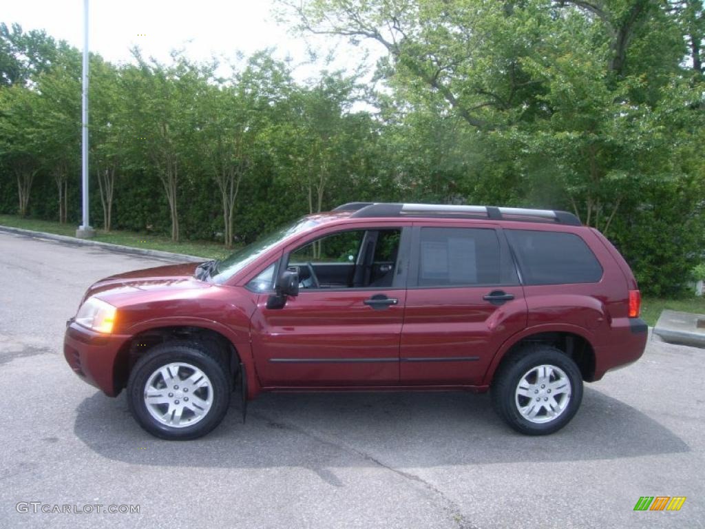 2004 Endeavor LS AWD - Ultra Red Pearl / Charcoal Gray photo #2