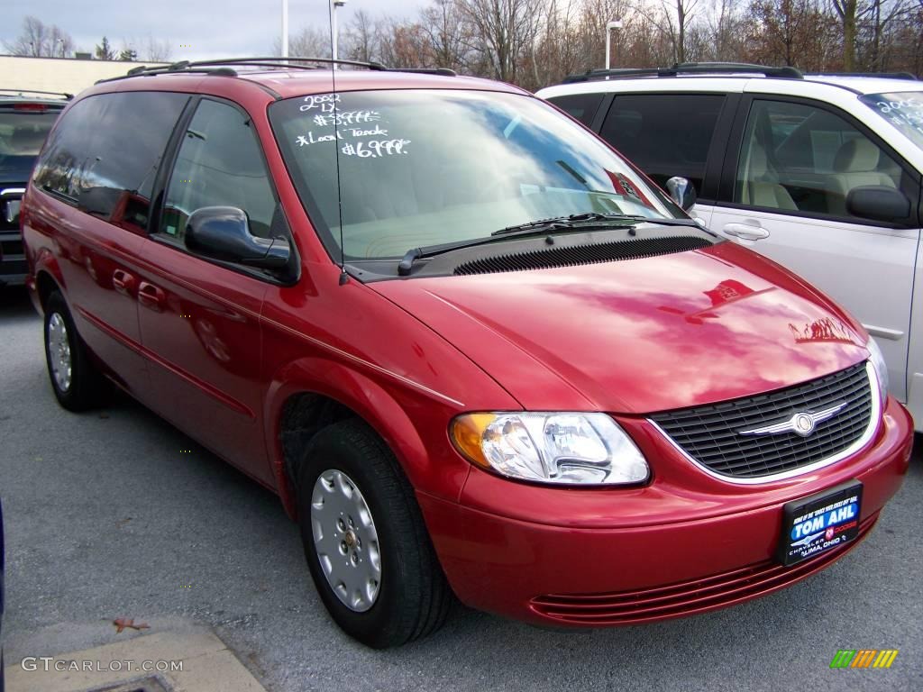 2002 Town & Country LX - Inferno Red Tinted Pearlcoat / Sandstone photo #1