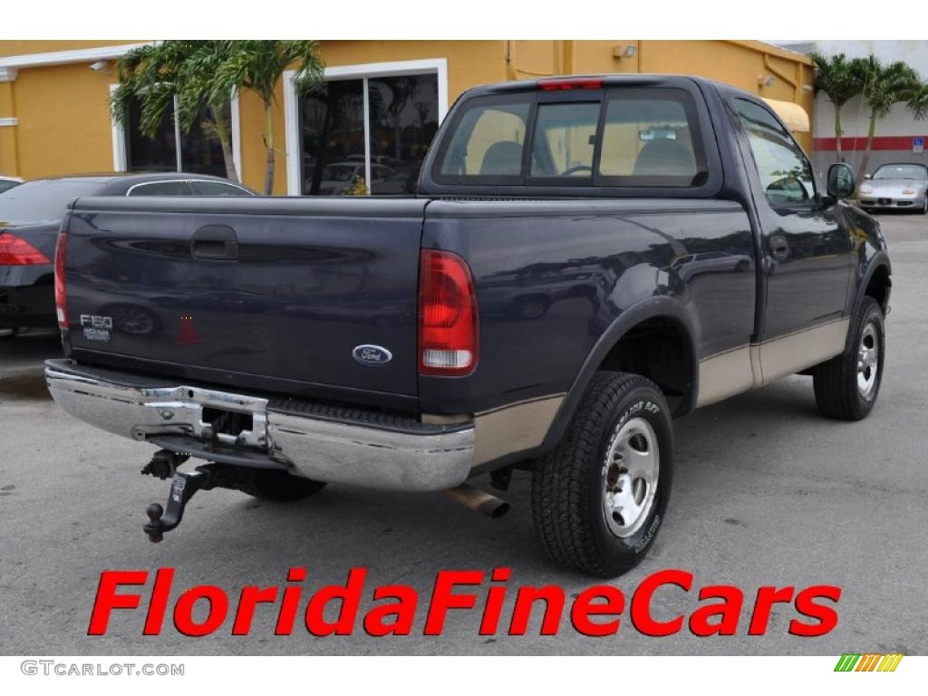 1999 F150 XL Regular Cab 4x4 - Deep Wedgewood Blue Metallic / Medium Prairie Tan photo #2