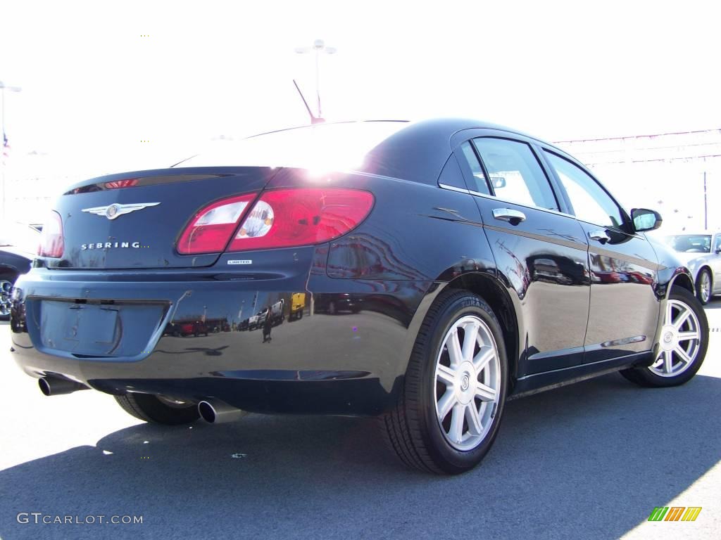 2007 Sebring Limited Sedan - Brilliant Black Crystal Pearl / Dark Slate Gray/Light Slate Gray photo #3