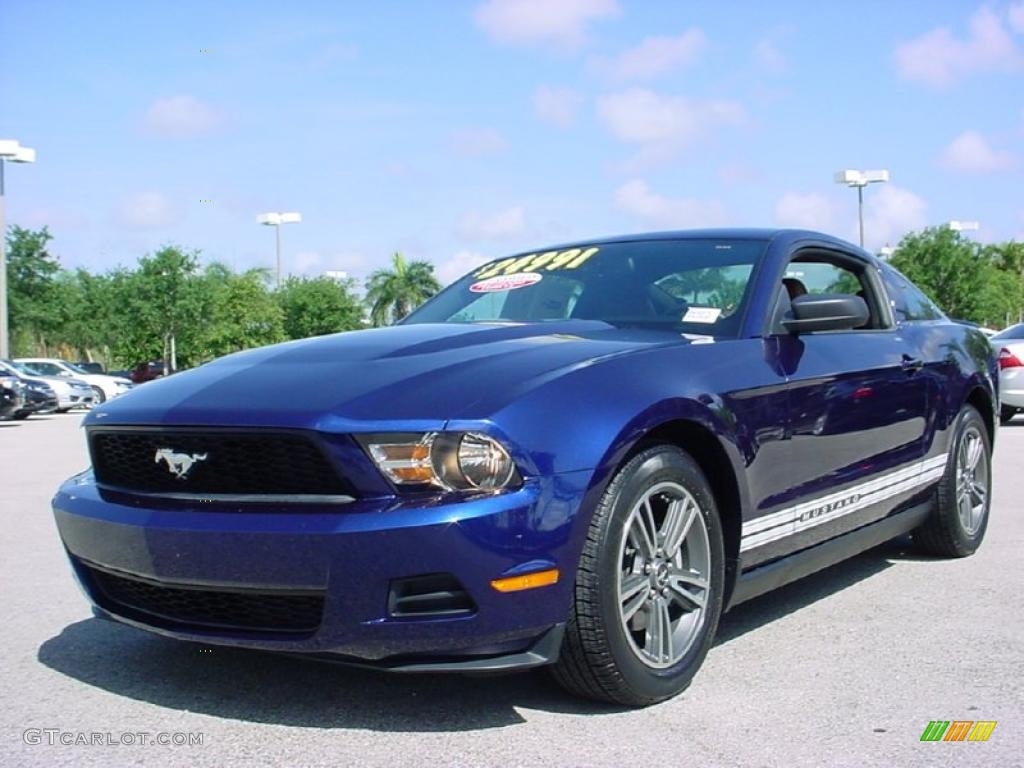 2010 Mustang V6 Premium Coupe - Kona Blue Metallic / Saddle photo #13