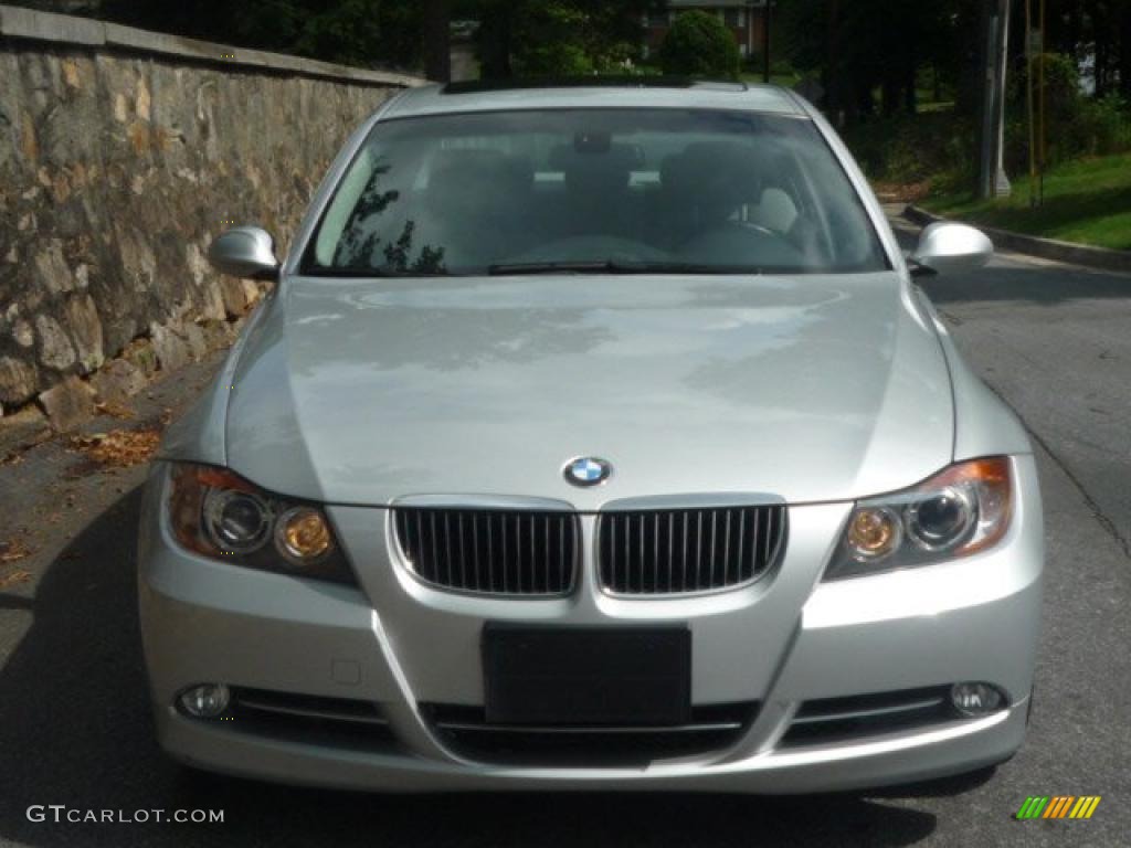 2007 3 Series 335i Sedan - Titanium Silver Metallic / Grey photo #3