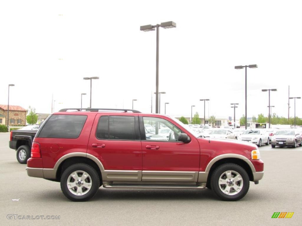 2003 Explorer Eddie Bauer - Redfire Metallic / Medium Parchment Beige photo #13