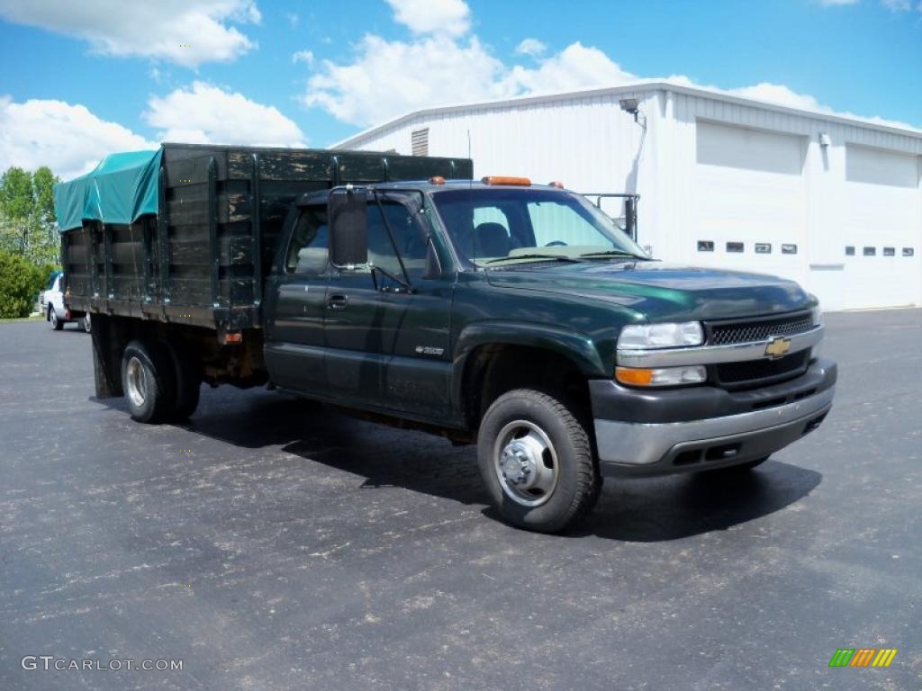 2002 Silverado 3500 Extended Cab Chassis - Forest Green Metallic / Tan photo #7