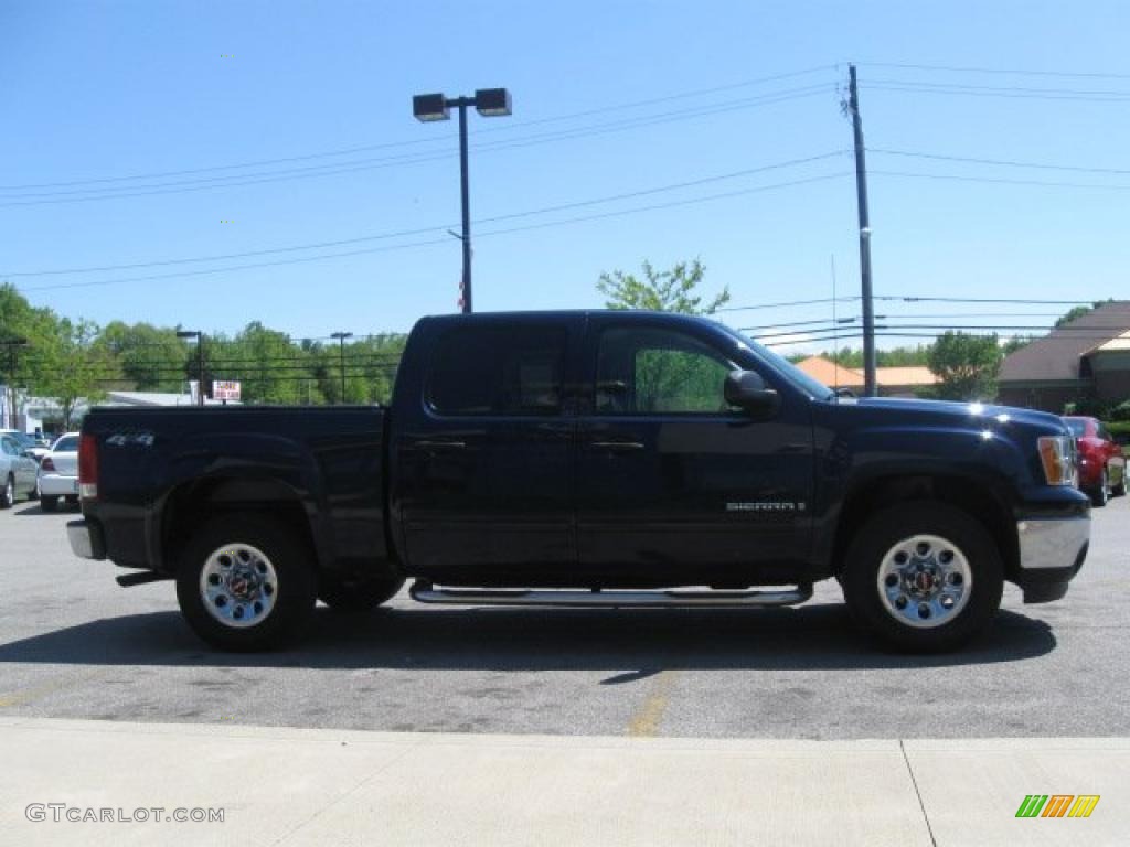 2008 Sierra 1500 SL Crew Cab 4x4 - Midnight Blue Metallic / Dark Titanium photo #3