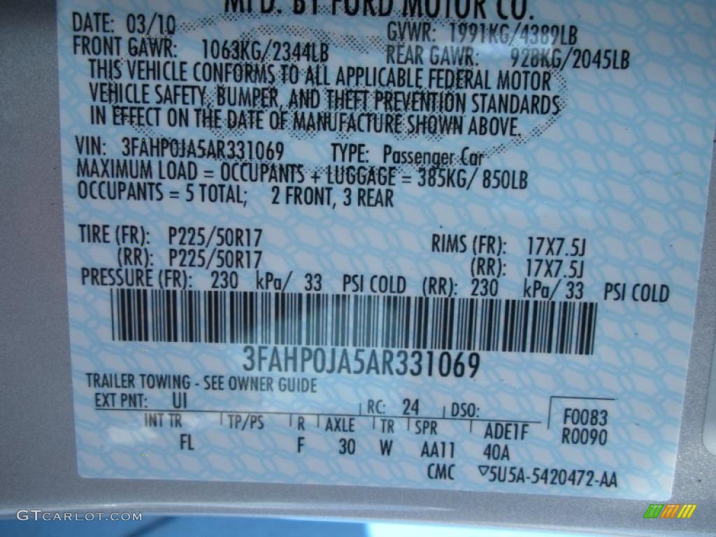2010 Fusion SEL - Brilliant Silver Metallic / Medium Light Stone photo #12