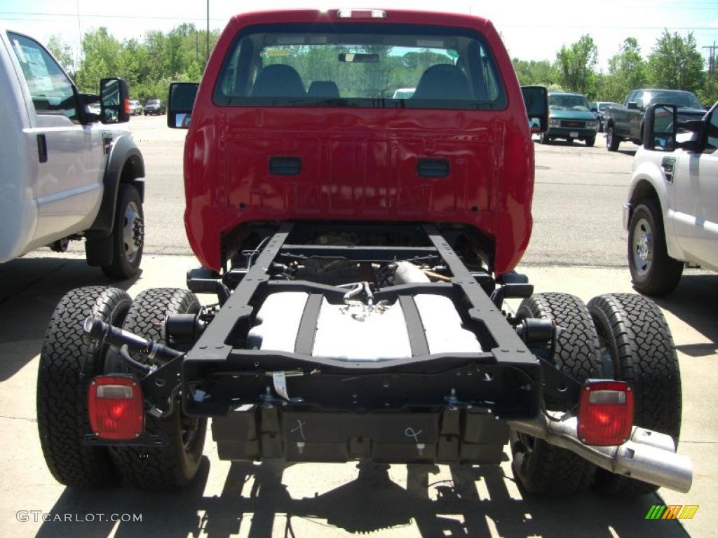 2010 F350 Super Duty XL Regular Cab 4x4 Chassis - Vermillion Red / Medium Stone photo #3