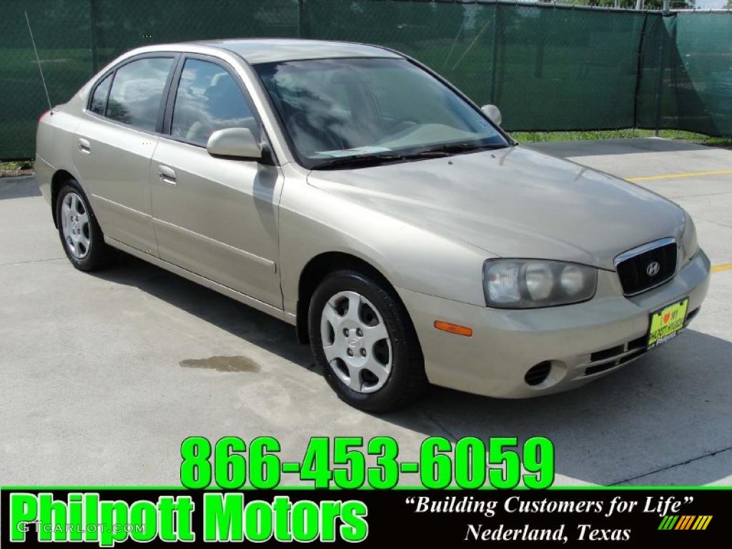 2002 Elantra GLS Sedan - Champagne Beige / Beige photo #1