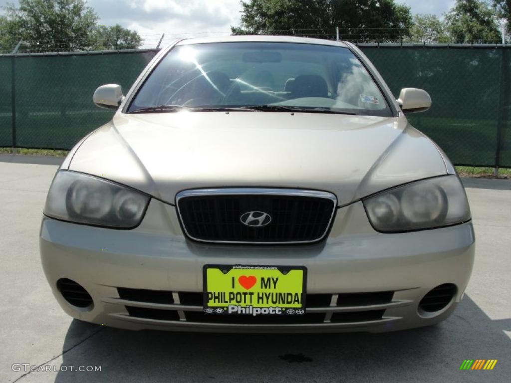 2002 Elantra GLS Sedan - Champagne Beige / Beige photo #8