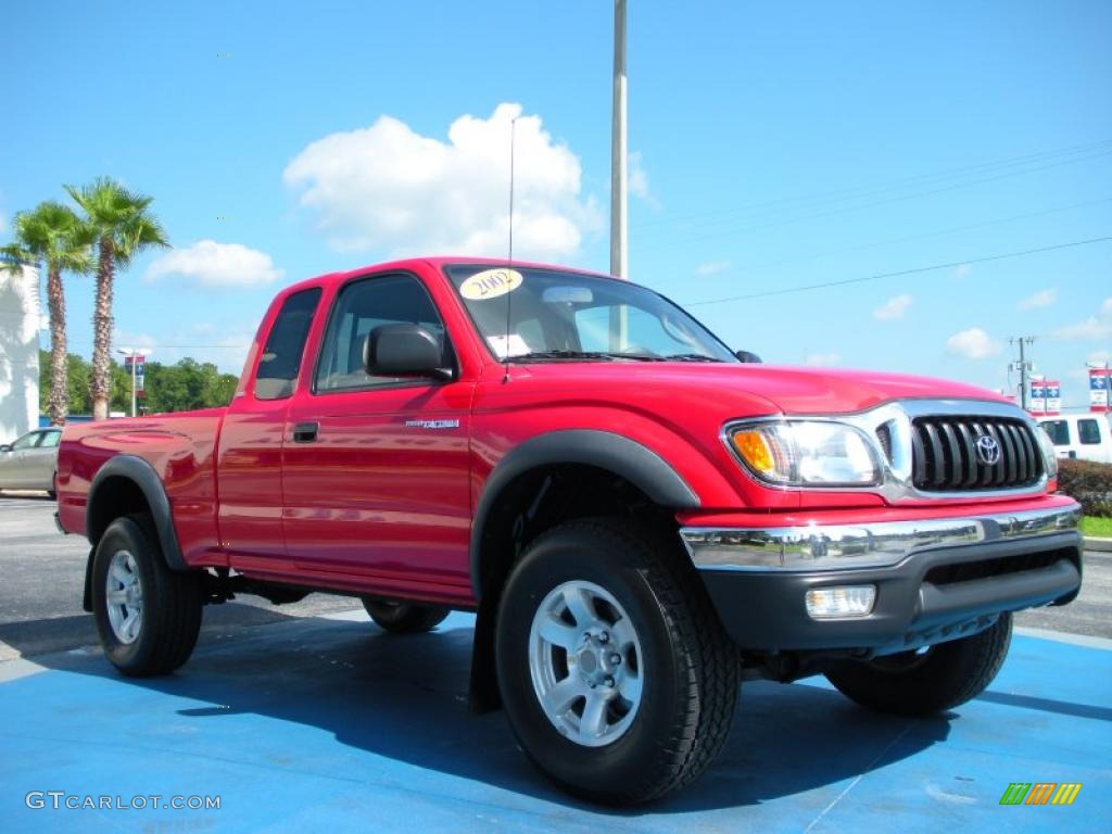 2002 Tacoma V6 PreRunner Xtracab - Radiant Red / Charcoal photo #7