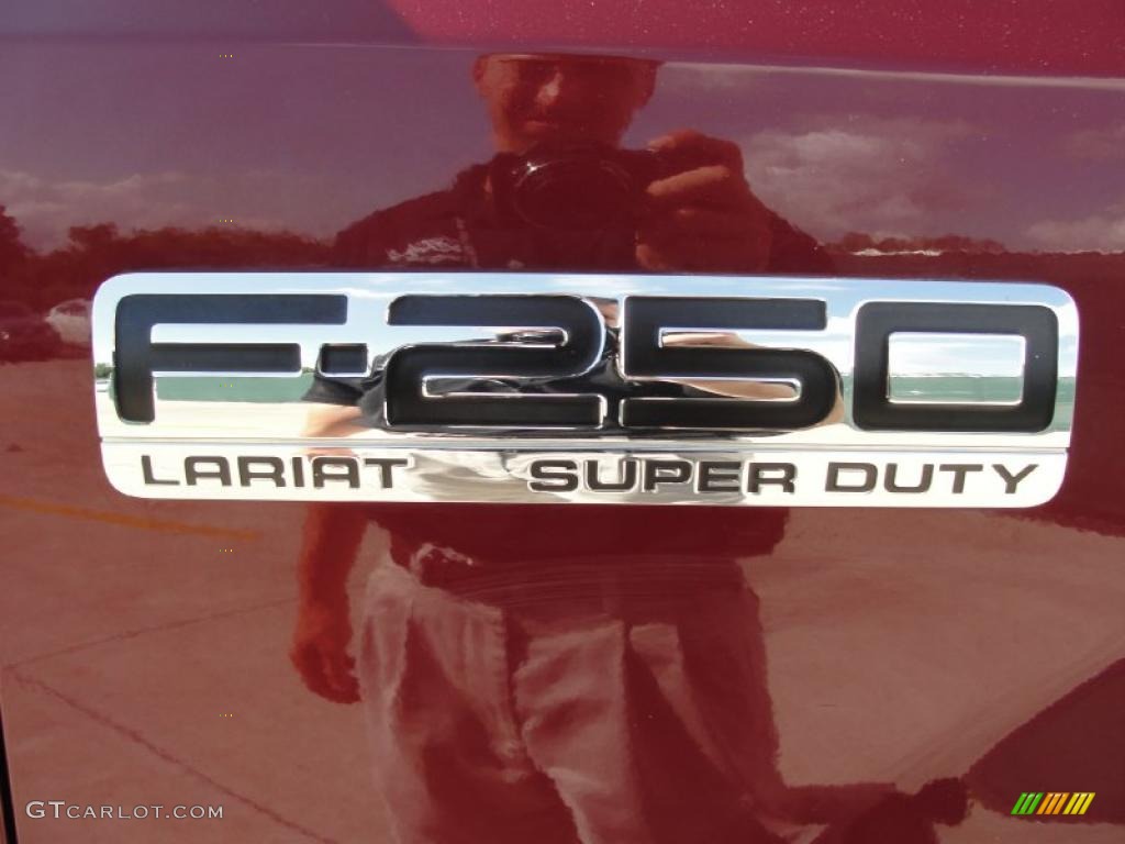 2006 F250 Super Duty Lariat Crew Cab 4x4 - Dark Toreador Red Metallic / Tan photo #17