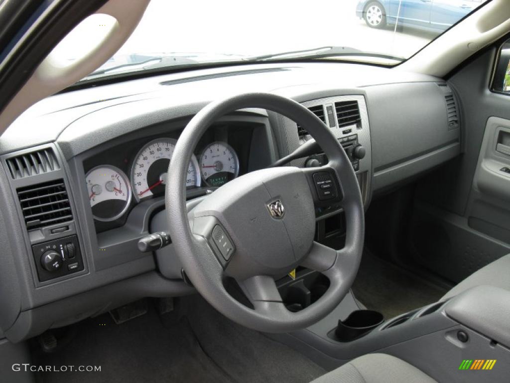 2006 Dakota SLT Quad Cab - Atlantic Blue Pearl / Medium Slate Gray photo #14