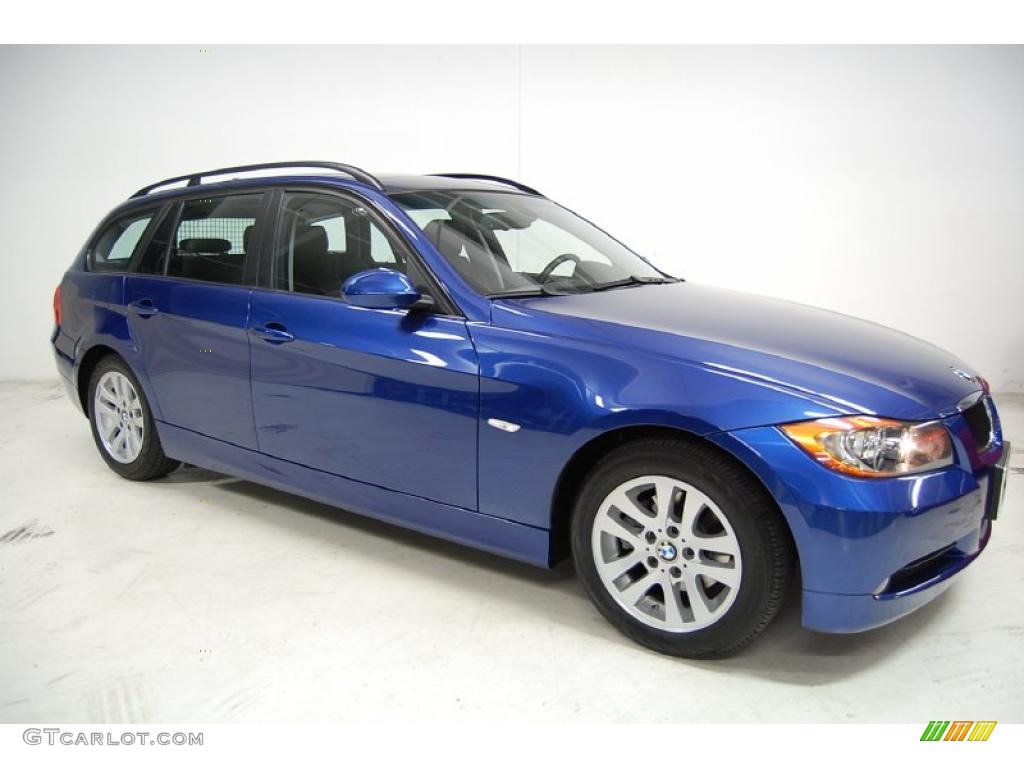 2007 3 Series 328i Wagon - Montego Blue Metallic / Black photo #2