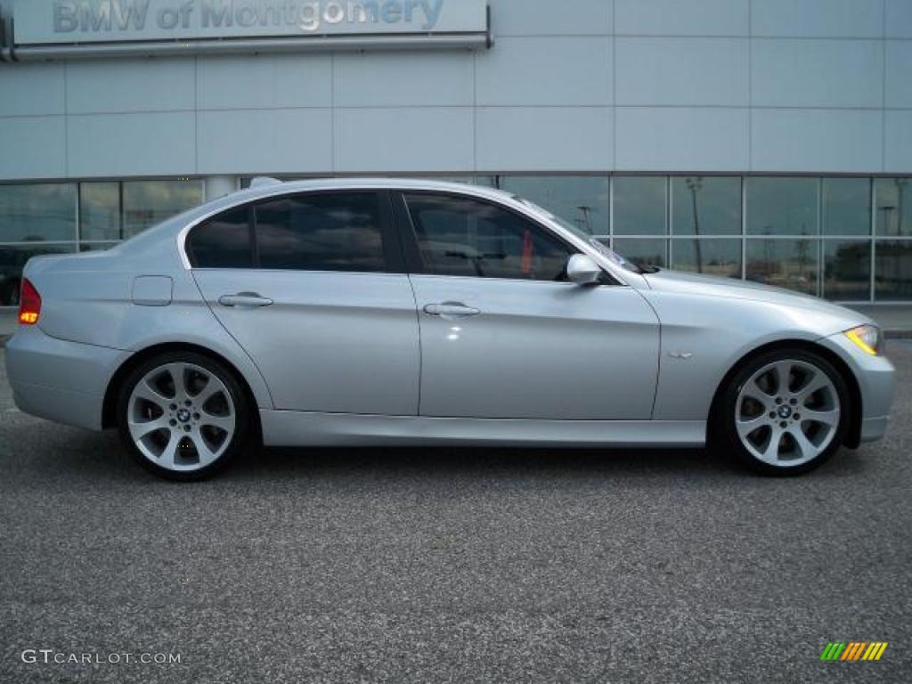 2007 3 Series 335i Sedan - Titanium Silver Metallic / Grey photo #2