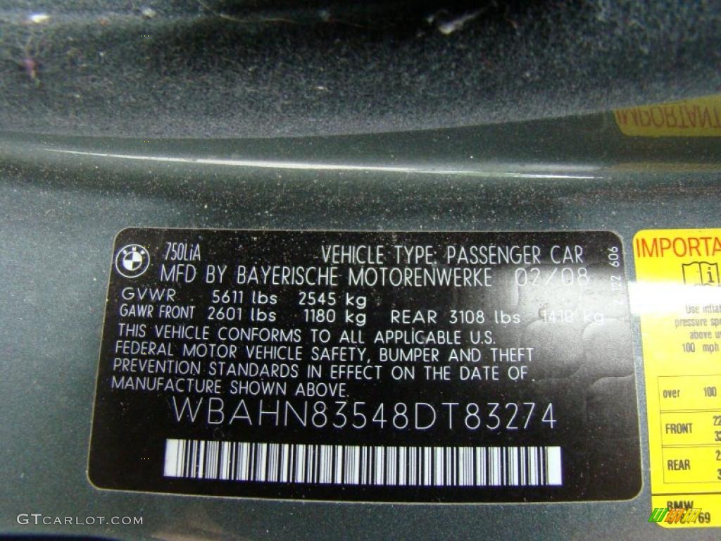 2008 7 Series 750Li Sedan - Titanium Grey Metallic / Black photo #15