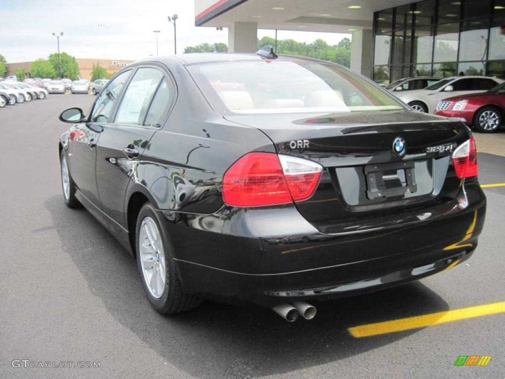 2007 3 Series 328xi Sedan - Jet Black / Beige photo #5