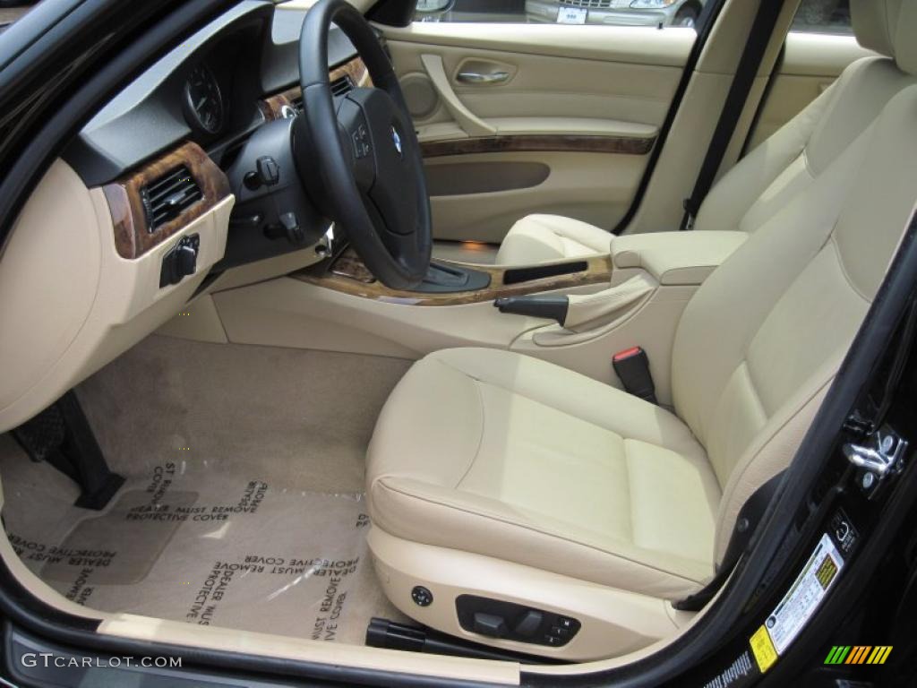 2007 3 Series 328xi Sedan - Jet Black / Beige photo #12