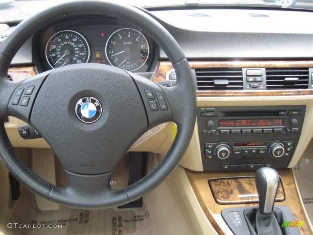 2007 3 Series 328xi Sedan - Jet Black / Beige photo #14
