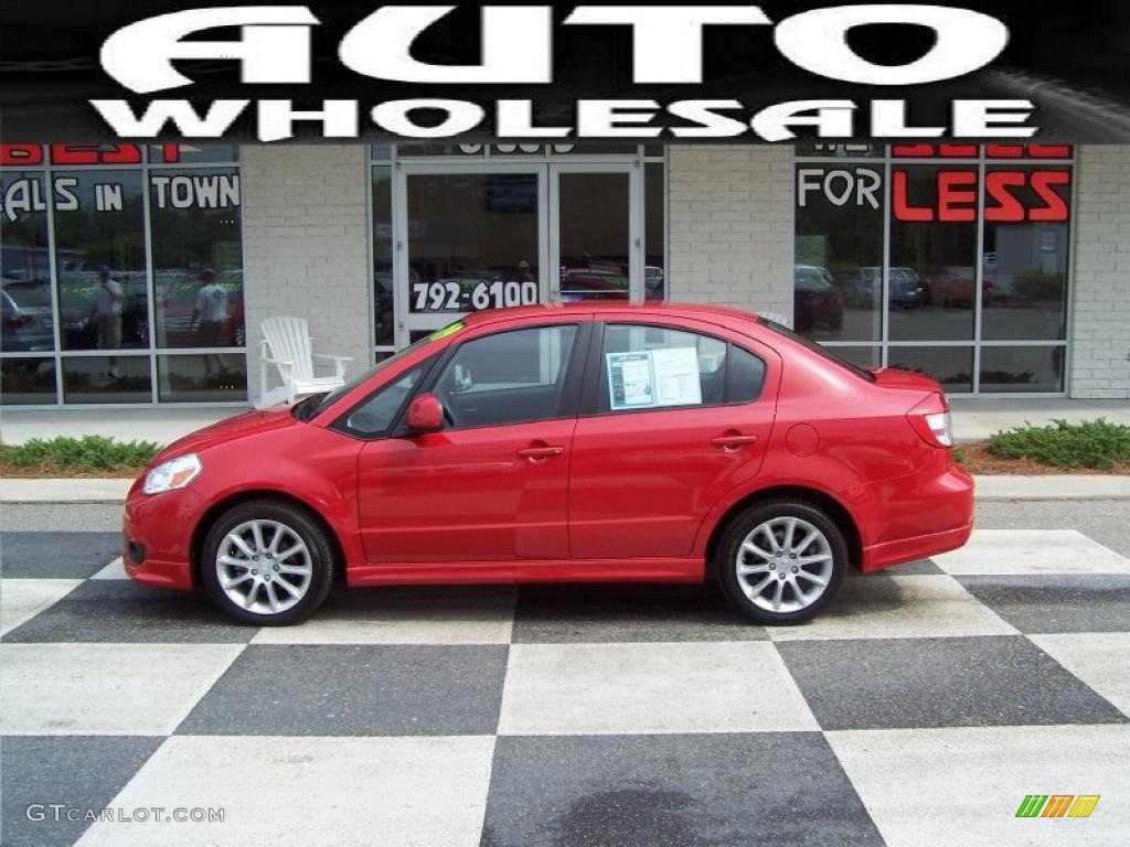 2009 SX4 Touring Sport Sedan - Vivid Red / Black photo #1