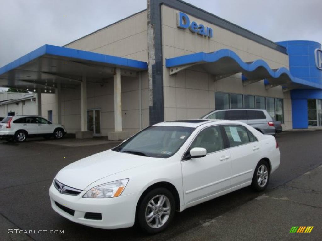 2007 Accord EX-L Sedan - Taffeta White / Ivory photo #1