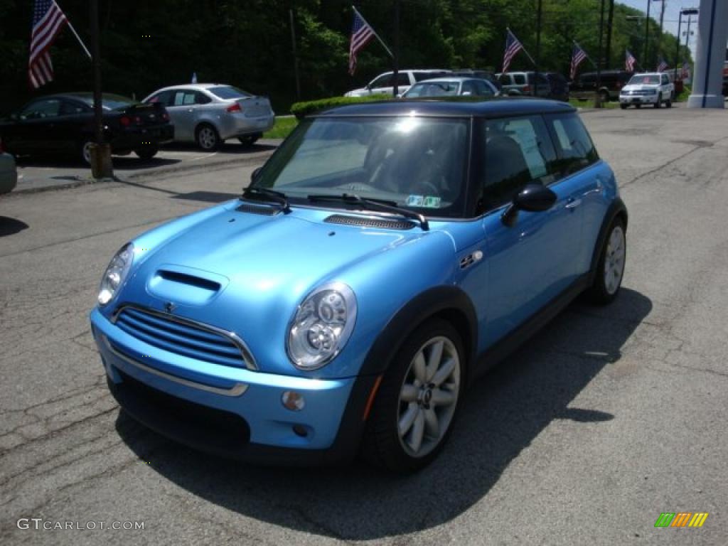 2005 Cooper S Hardtop - Electric Blue Metallic / Space Grey/Panther Black photo #5