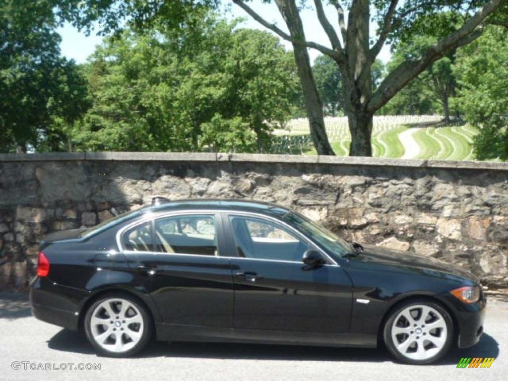 2007 3 Series 335i Sedan - Jet Black / Cream Beige photo #2