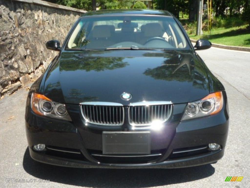 2007 3 Series 335i Sedan - Jet Black / Cream Beige photo #3