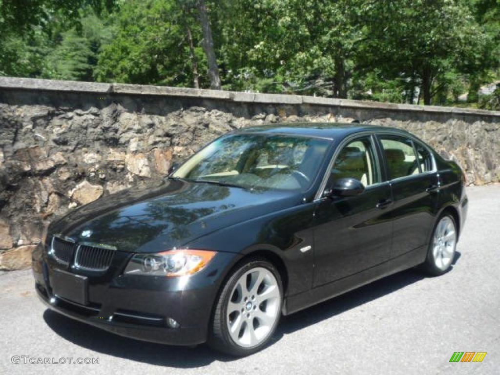 2007 3 Series 335i Sedan - Jet Black / Cream Beige photo #4