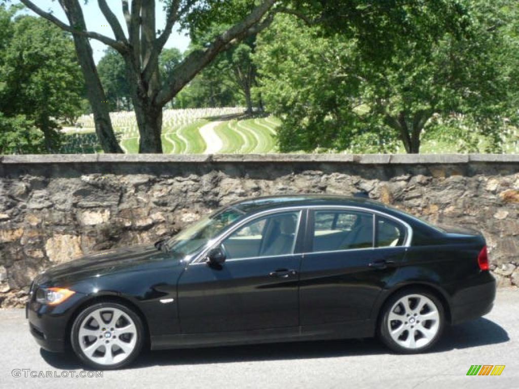 2007 3 Series 335i Sedan - Jet Black / Cream Beige photo #5