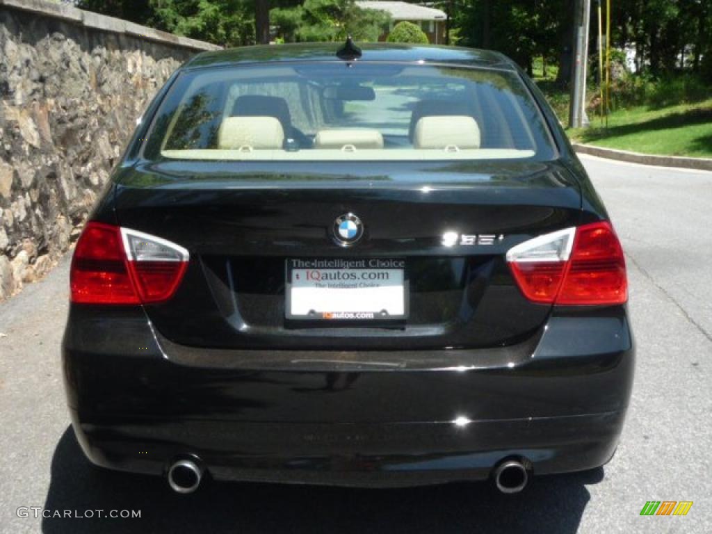 2007 3 Series 335i Sedan - Jet Black / Cream Beige photo #6