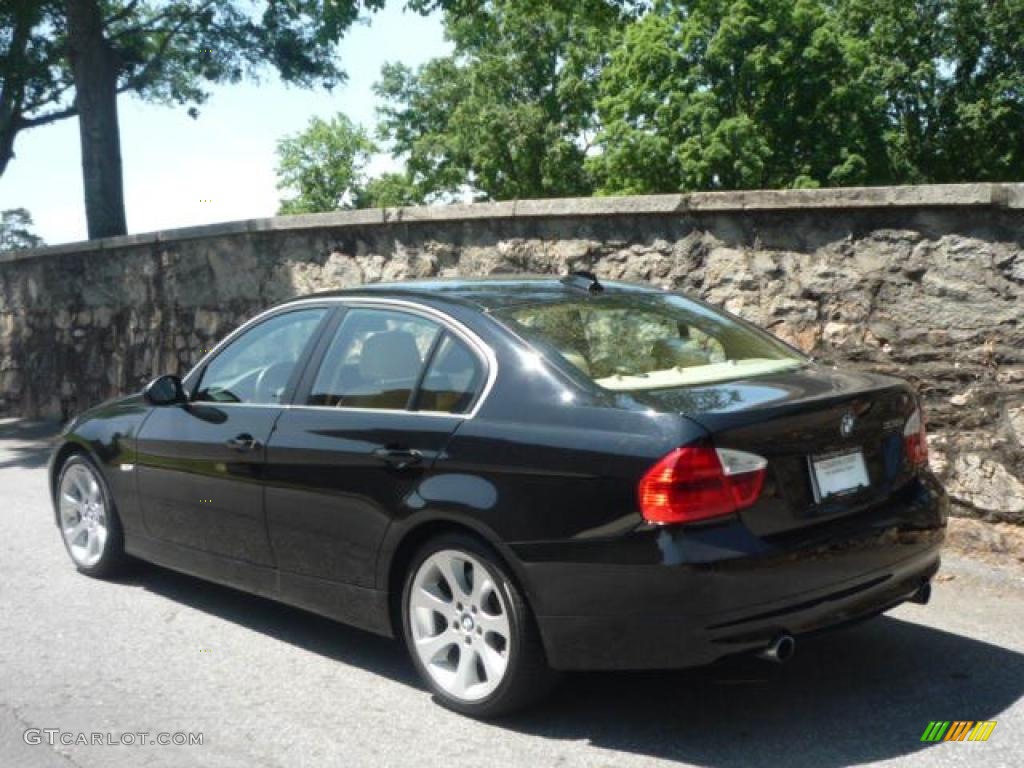 2007 3 Series 335i Sedan - Jet Black / Cream Beige photo #16