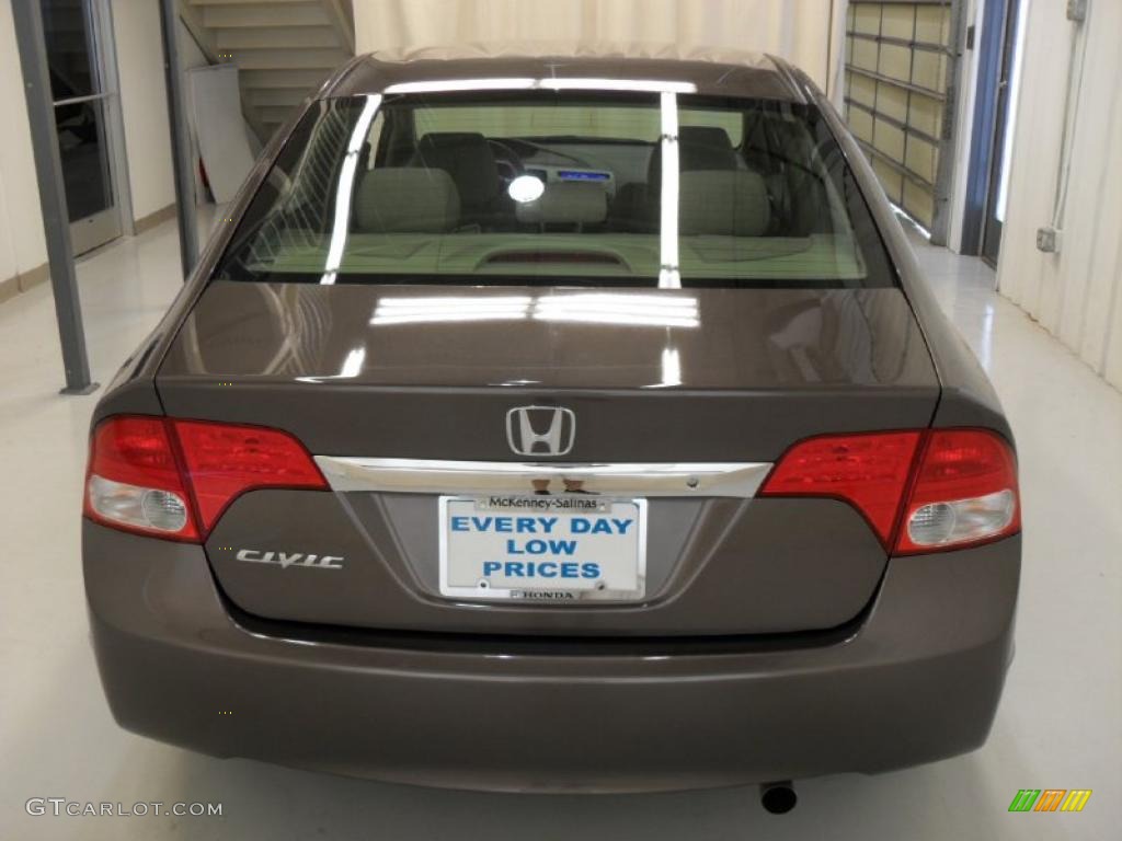 2010 Civic LX Sedan - Urban Titanium Metallic / Beige photo #3