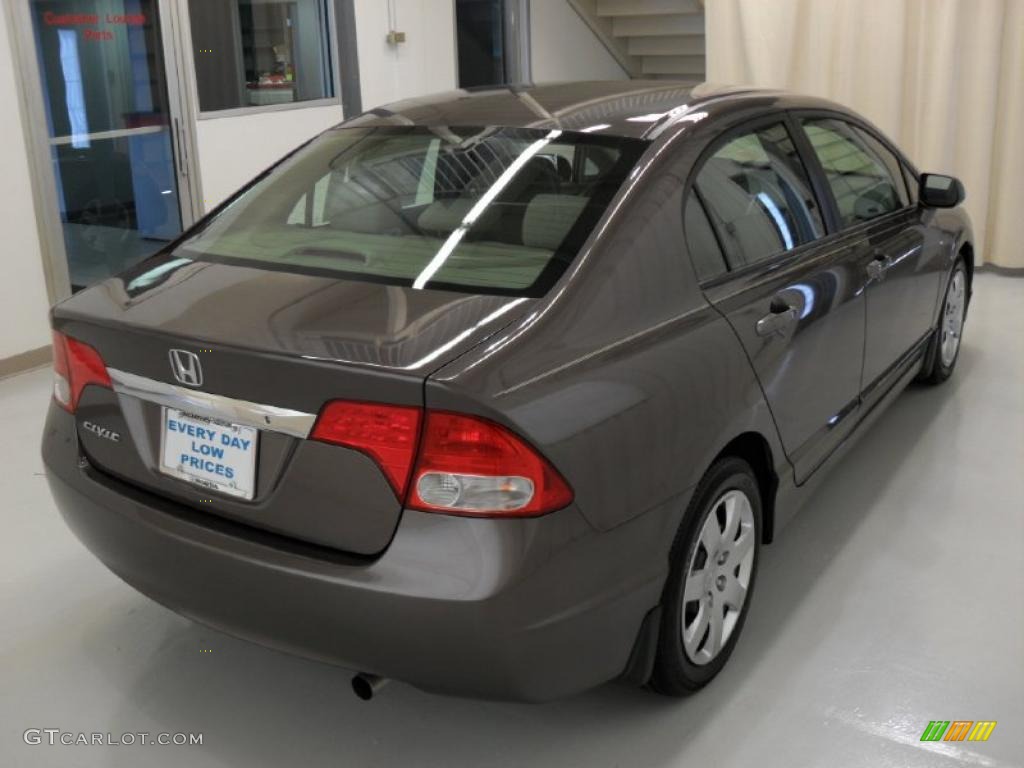 2010 Civic LX Sedan - Urban Titanium Metallic / Beige photo #4