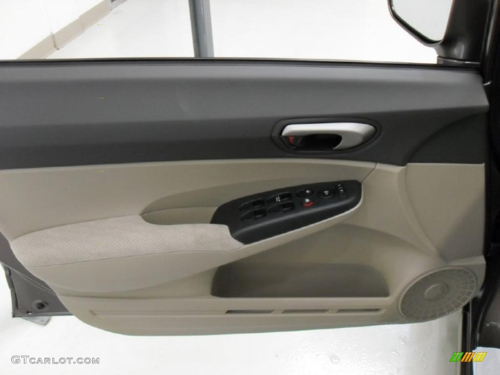 2010 Civic LX Sedan - Urban Titanium Metallic / Beige photo #11