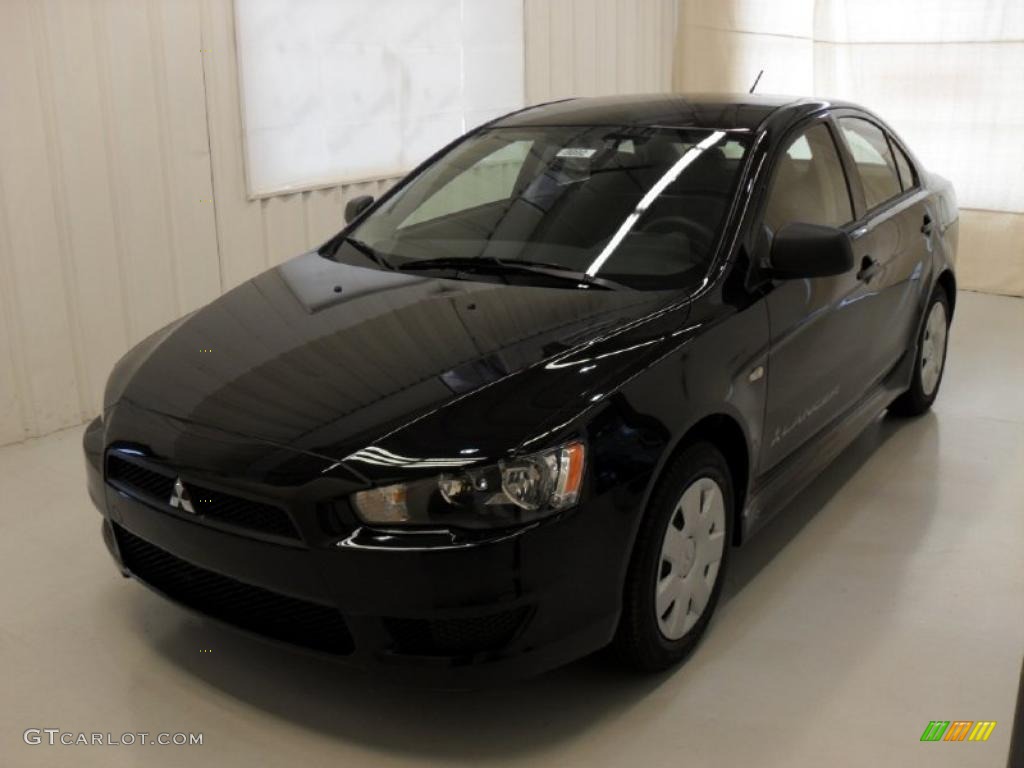 2010 Lancer DE - Tarmac Black Pearl / Black photo #1