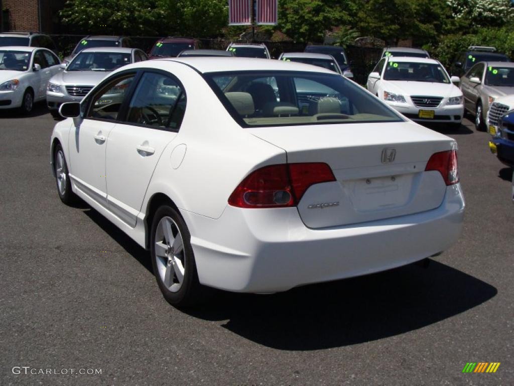 2007 Civic EX Sedan - Taffeta White / Ivory photo #7