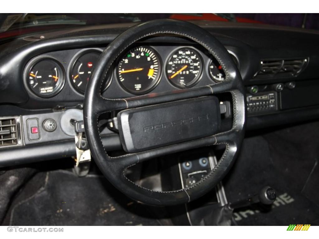 1987 Porsche 911 Carrera Coupe Black Steering Wheel Photo #30292883