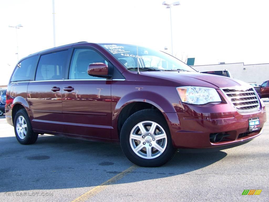 2008 Town & Country Touring - Deep Crimson Crystal Pearlcoat / Medium Slate Gray/Light Shale photo #5