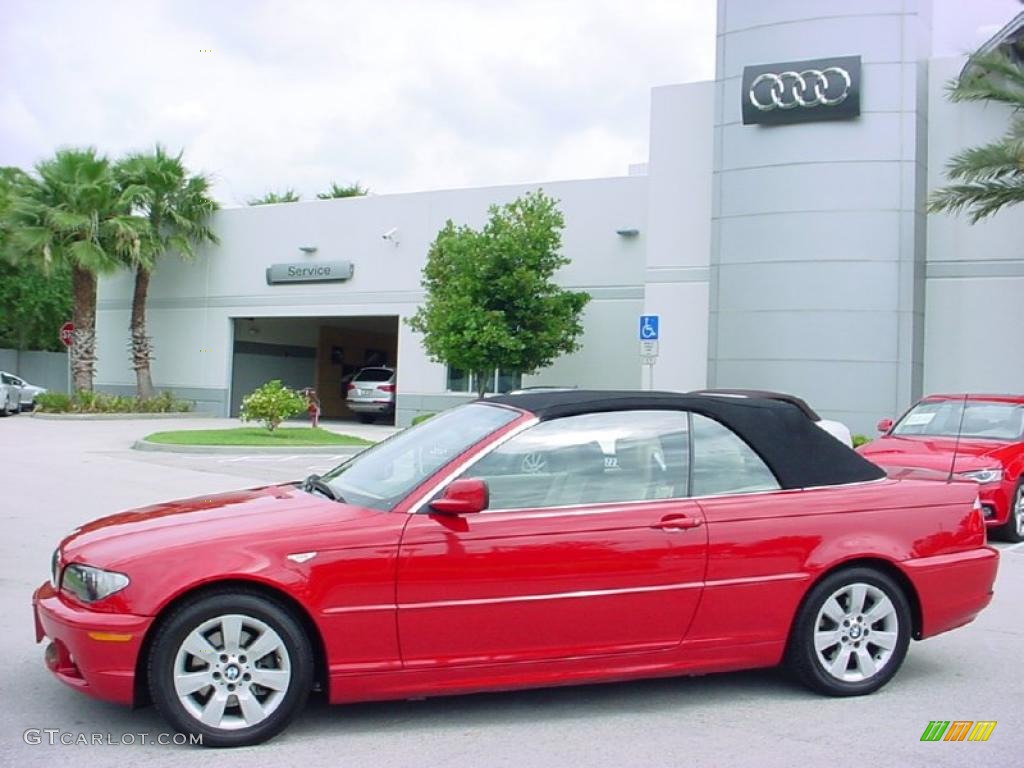 2006 3 Series 325i Convertible - Electric Red / Beige photo #2