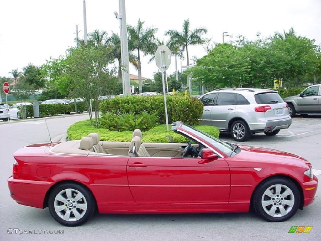 2006 3 Series 325i Convertible - Electric Red / Beige photo #7