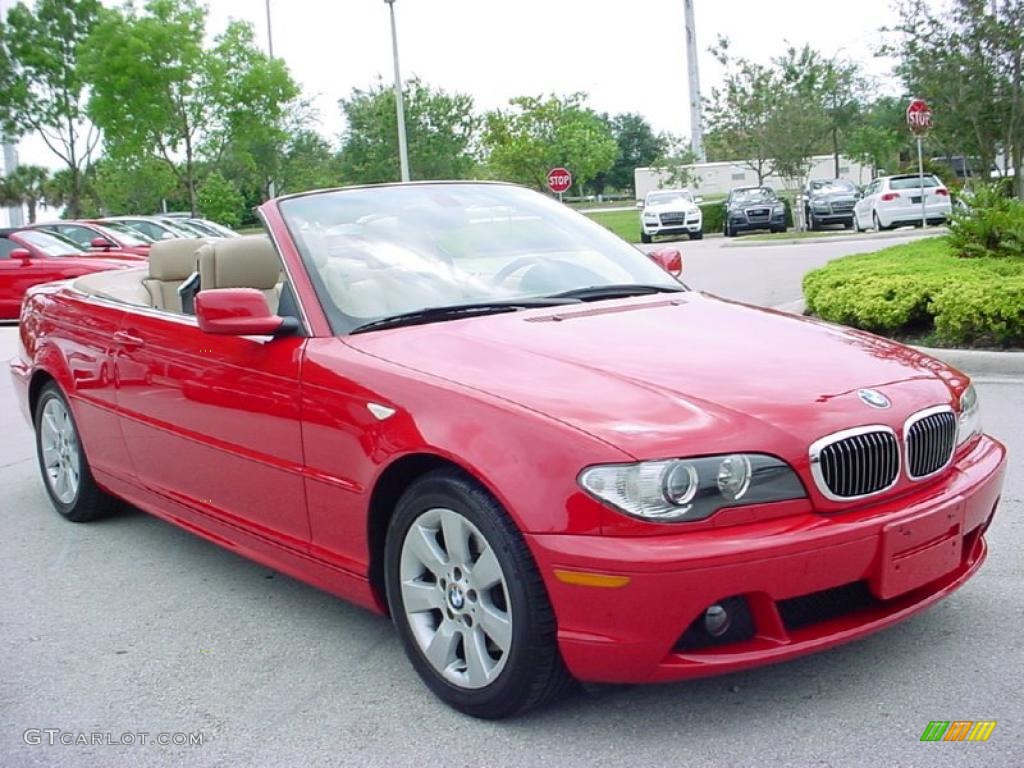 2006 3 Series 325i Convertible - Electric Red / Beige photo #8