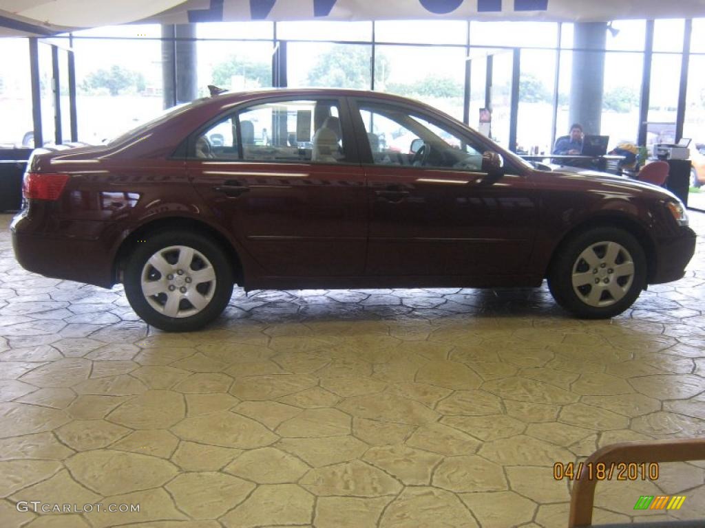 2010 Sonata GLS - Dark Cherry Red / Camel photo #7