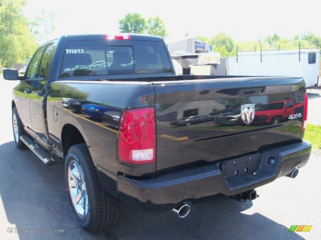 2010 Ram 1500 Sport Quad Cab 4x4 - Brilliant Black Crystal Pearl / Dark Slate/Medium Graystone photo #8