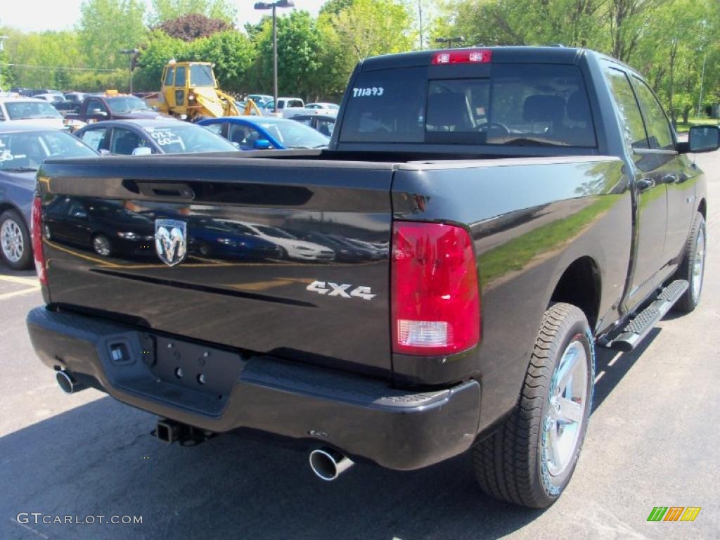 2010 Ram 1500 Sport Quad Cab 4x4 - Brilliant Black Crystal Pearl / Dark Slate/Medium Graystone photo #10