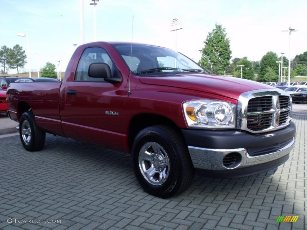 2008 Ram 1500 SXT Regular Cab - Inferno Red Crystal Pearl / Medium Slate Gray photo #7