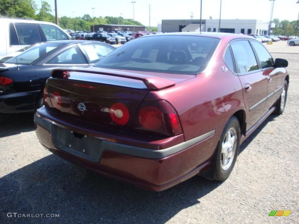 2002 Impala LS - Dark Carmine Red Metallic / Medium Gray photo #2