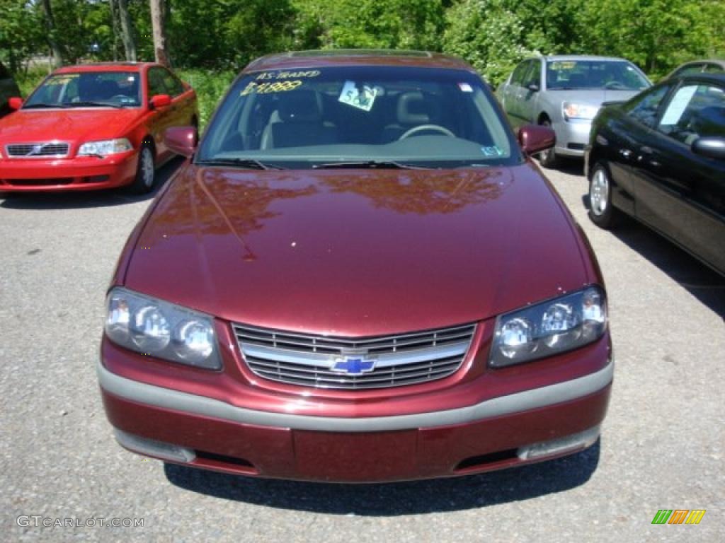 2002 Impala LS - Dark Carmine Red Metallic / Medium Gray photo #6