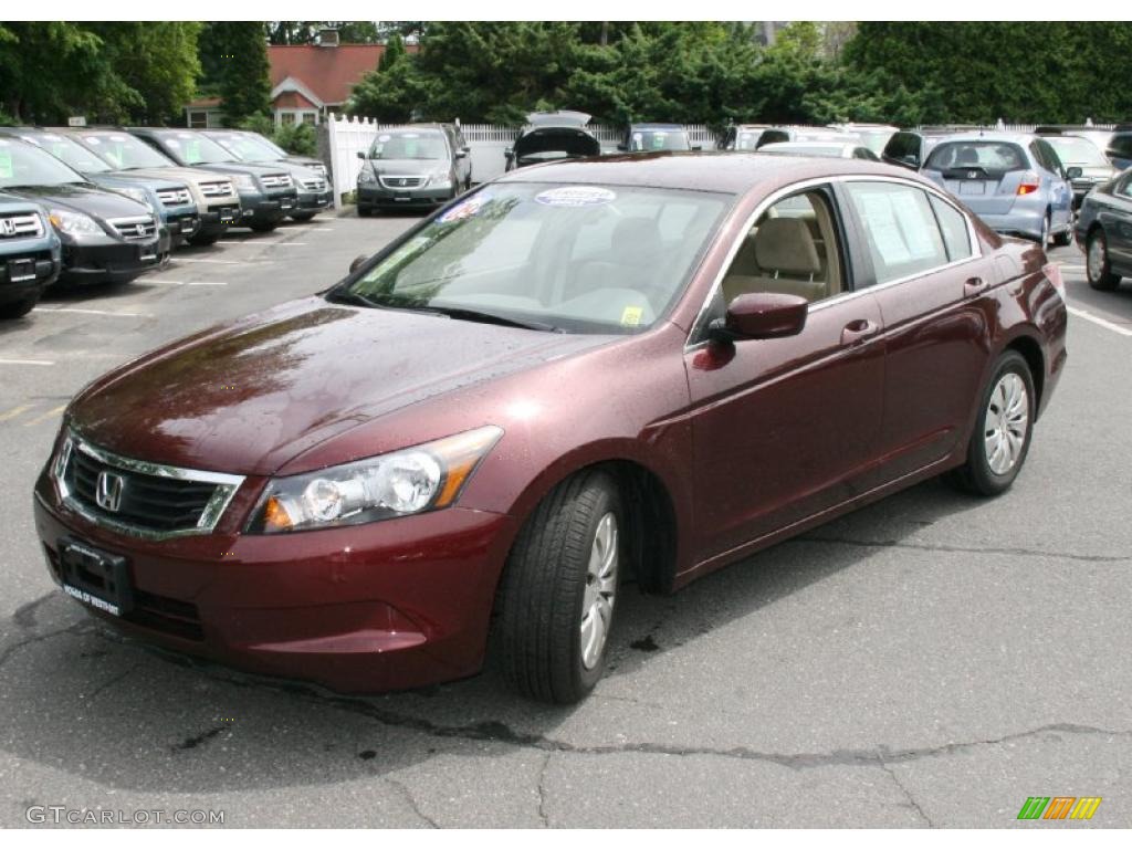 2009 Accord LX Sedan - Basque Red Pearl / Ivory photo #1